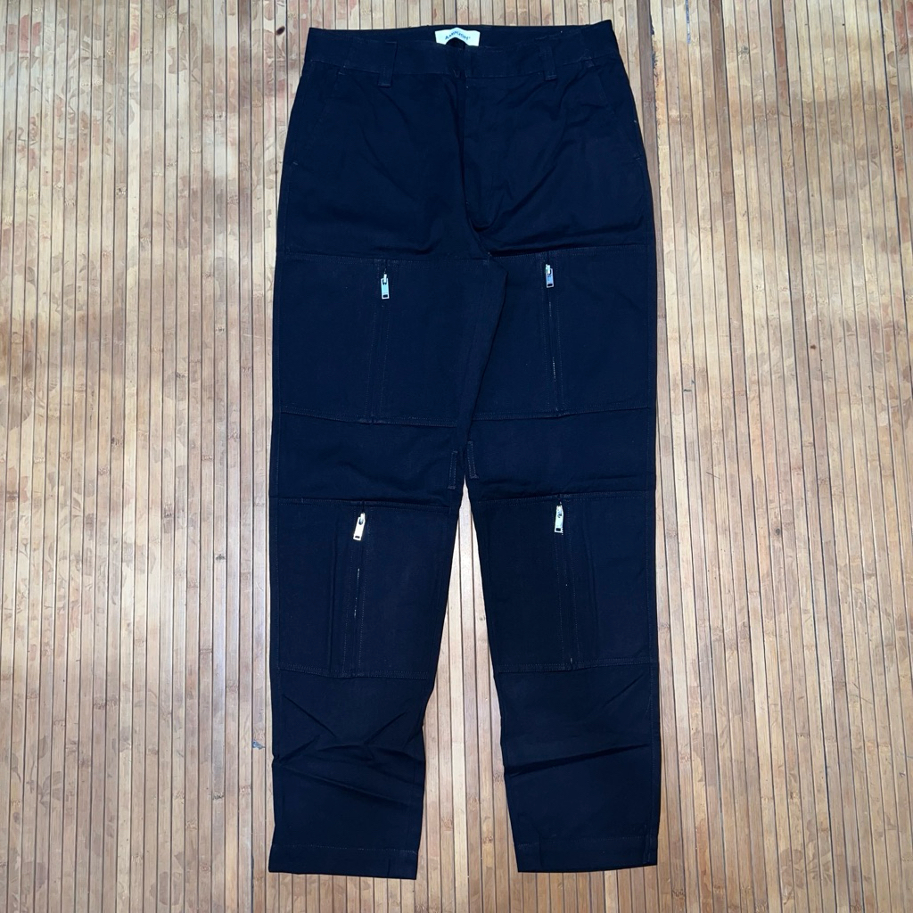 BONDAGE AMBUSH BLACK ZIPPER DETAIL CARGO TROUSERS PANTS