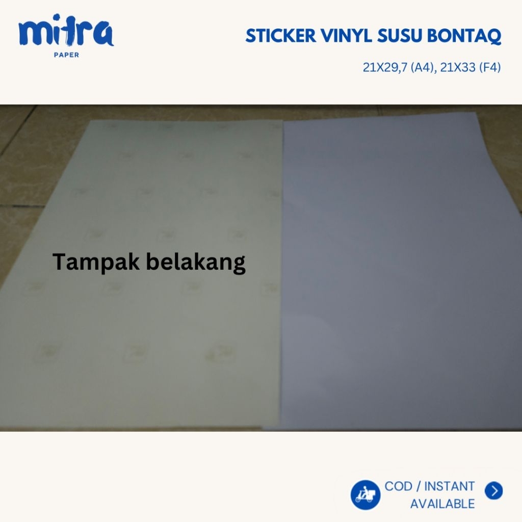 

Sticker Vinyl White / Bontaq Vinyl Susu / Sticker Vinyl White Merk Camel Ukuran A4/F4