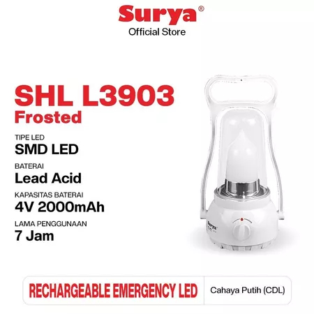 Surya Emergency Lamp LED ShL L3903 Frosted / Lampu Emergency