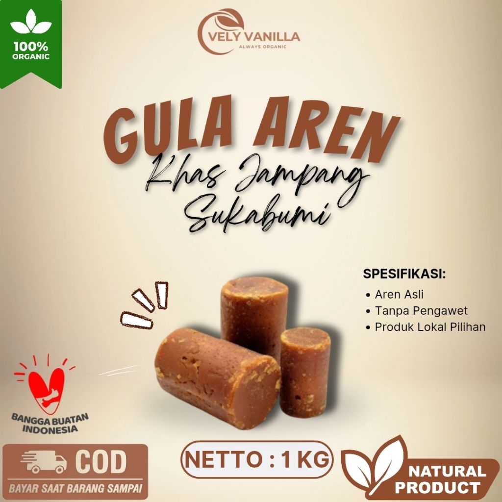 

Gula Aren 100% 1 kg / Gula Aren Murni Tanpa pengawet Kemasan Plastik Vakum Jampang Sukabumi (ARENGA) Premium Quality