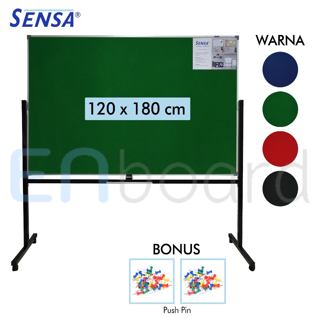 

Softboard / Pin Board / Cork Board / Papan Pengumuman / Mading Standing Bludru Sensa 120 x 180 cm