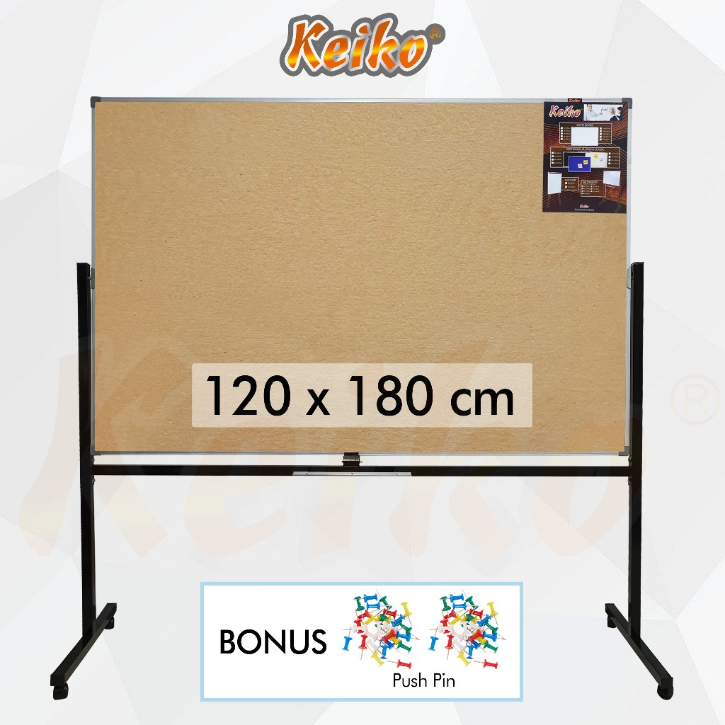 

Softboard / Cork Board / Pin Board / Papan Pengumuman / Mading Standing Polos Keiko 120 x 180 cm