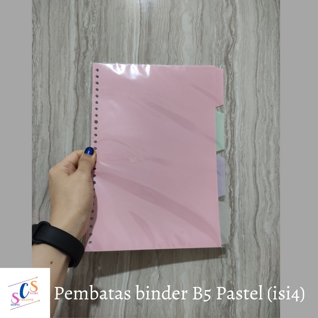 

Pembatas Binder B5 / Divider B5 PASTEL MORANDI / PEMBATAS BINDER TRANSPARAN 1SET ISI 4