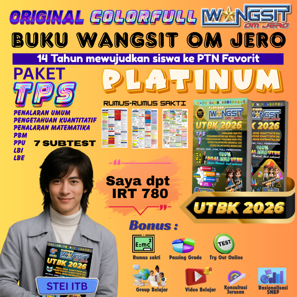 ( UTBK 2026)  Buku Wangsit Om Jero TPS UTBK SNBT 2026 update soal asli UTBK terbaru