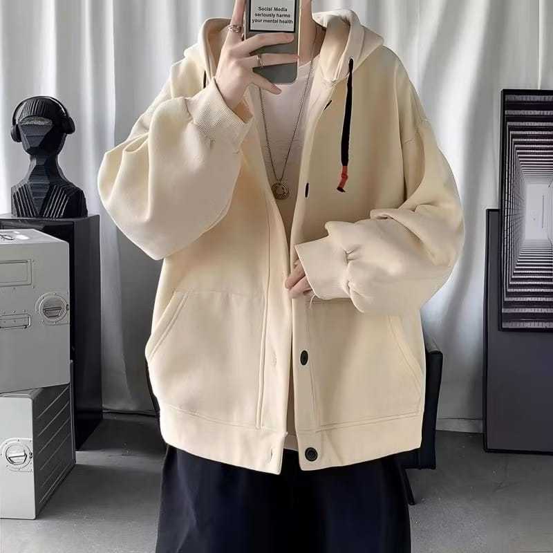 Lokal Keren  CARDIGAN HOODIE POLOS Big Size ( S - 6XL ) Jacket Cardi BASIC SIMPLE Korean Ulzzang Fas