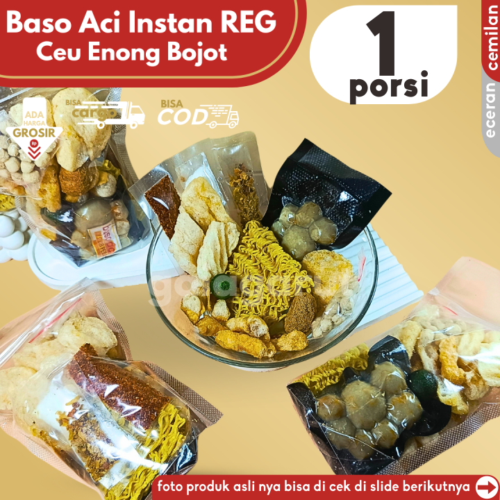 

Baso Aci INSTAN Ceu Enong porsi REGULER isi Ayam Suwir Tulang Rangu Mix ASLI BOJOT