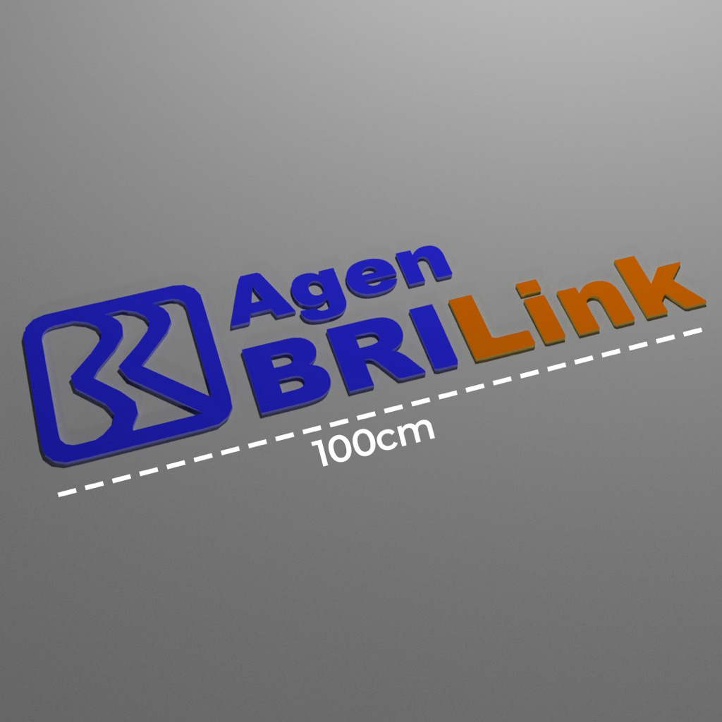 Agen BRILink huruf timbul tebal 6mm 23cm x 80cm
