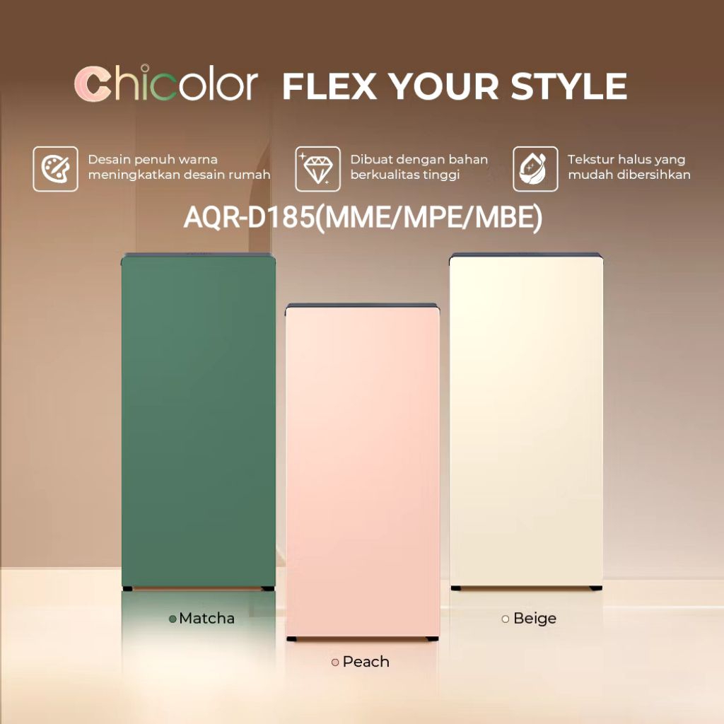 AQUA Kulkas 1 Pintu 145 Liter AQR-D185(MPE/MBE/MME)