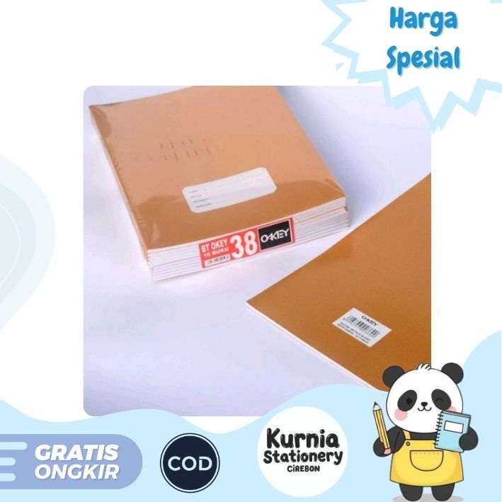 

OKEY Buku Tulis Sampul Coklat Kwarto 38 Lembar 1 Pack ( Isi 10 Buku )