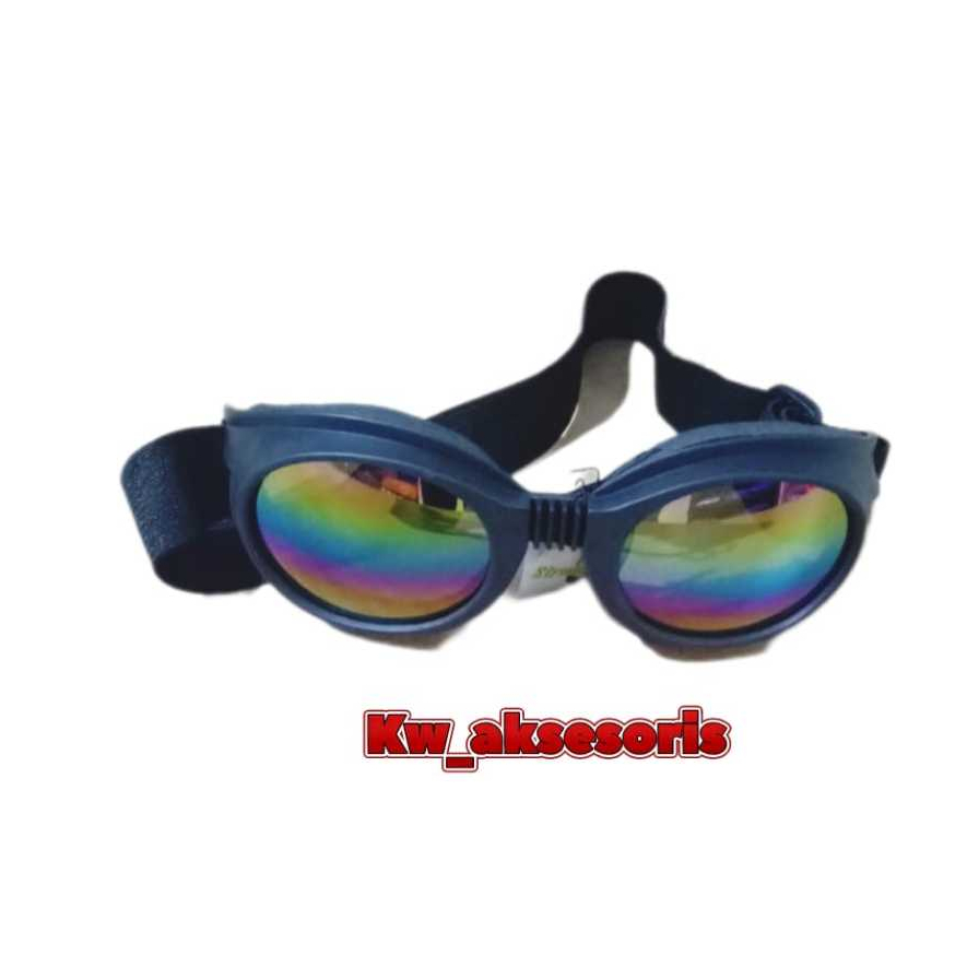 kacamata retro chip helm pelangi karet