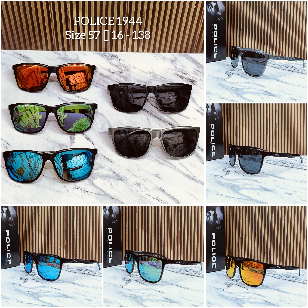 Kacamata Hitam Sporty Pria/Wanita - POLICE 1944 | Frame Size 57 ☐ 16 - 138 | UV400 Mirror Lens