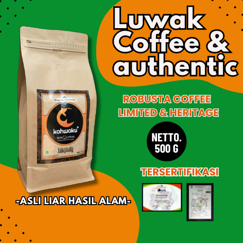 

Kopi Luwak Robusta Lampung Asli Liar 1Kg – Cita Rasa Premium, Bubuk & Roasted Bean Terbaik dari Alam