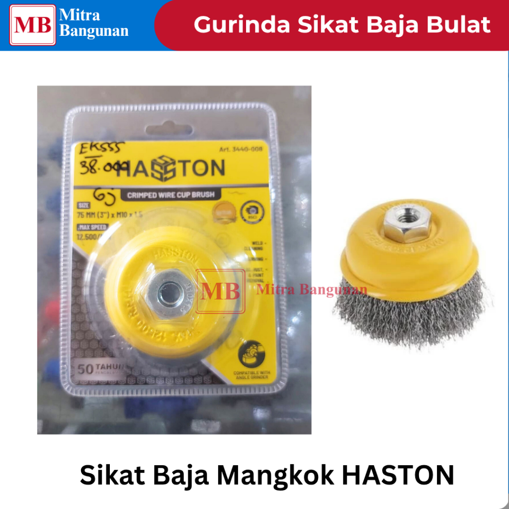 HASTON Sikat Baja Mangkok Bulat Gurinda