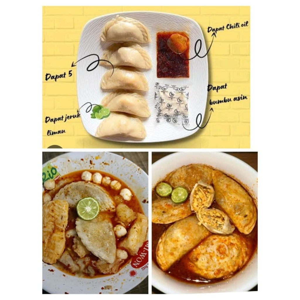 

Cireng isi ayam kuah pedas