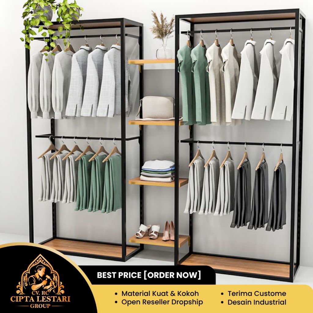 Rak Baju Gandeng|Hanger Baju|Rak Distro