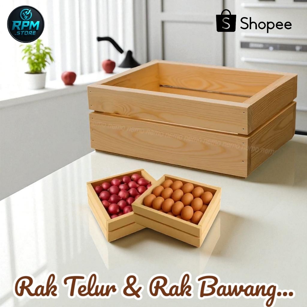 Wadah Penyimpanan Telur & Bawang / Tempat Bumbu Dapur