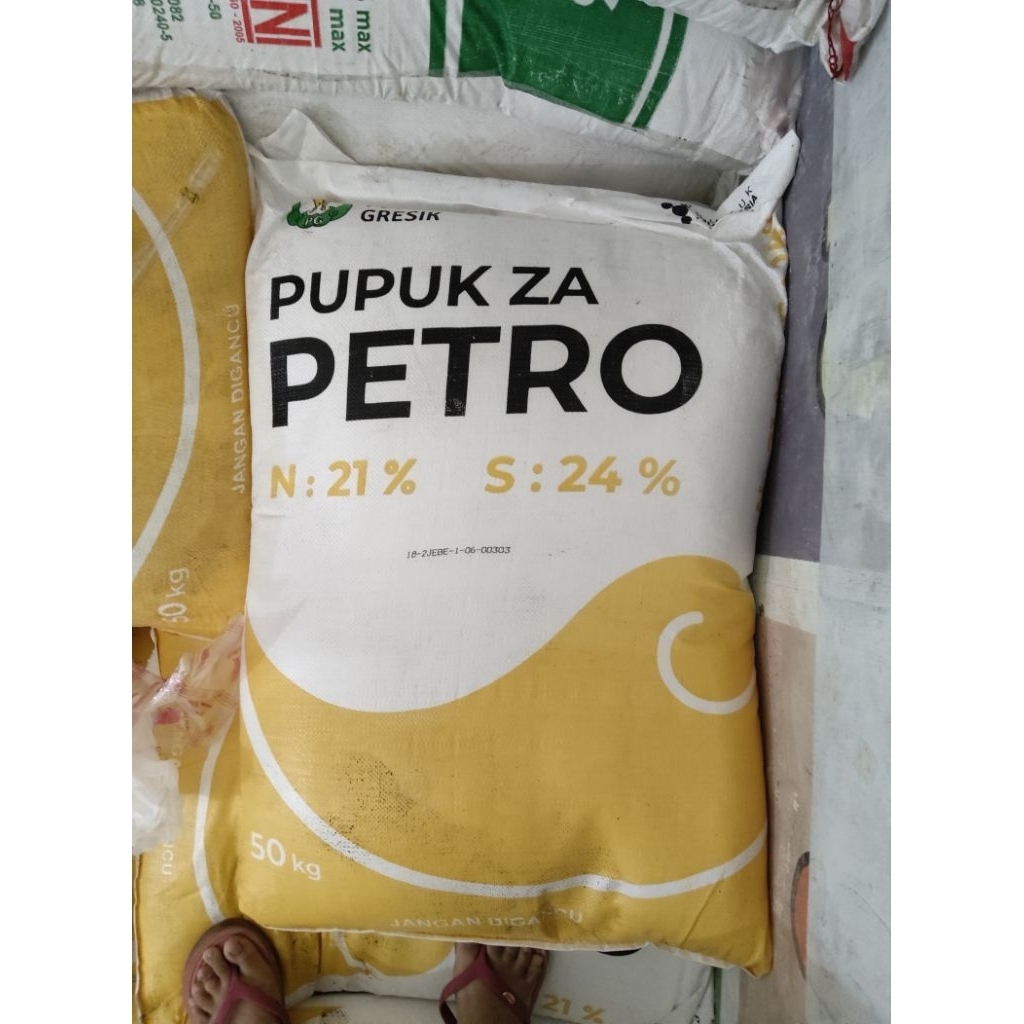 Pupuk ZA PETRO Kuning | N 21% S 24% | Kemasan 50 Kg (kemasan pabrik)