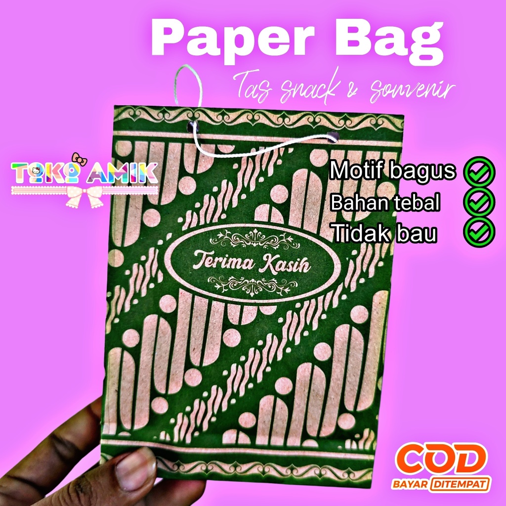 

(50pcs) PaperBag Batik/Tas snack & souvenir uk mini 12x4.5x15.5