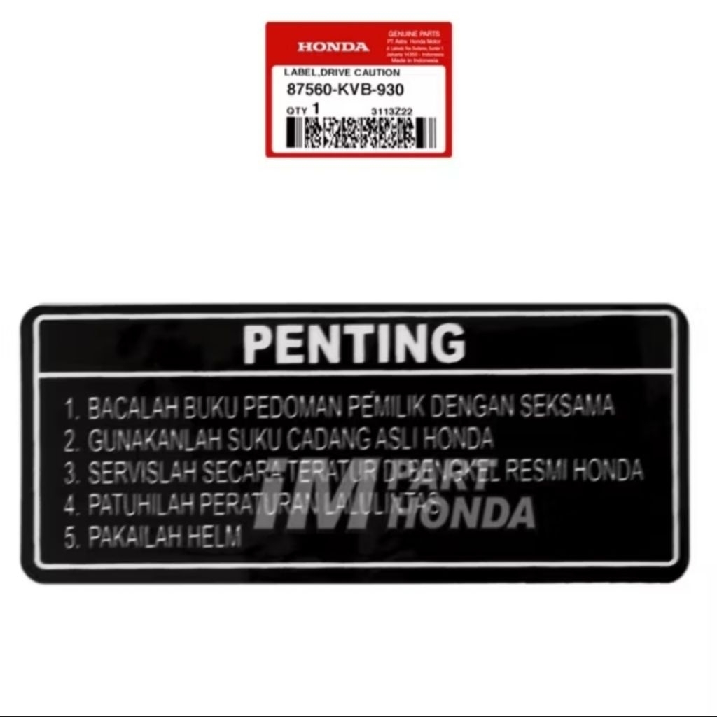 

stiker penting label derive caution beat/vario/pcx/cb/cbr/jkt