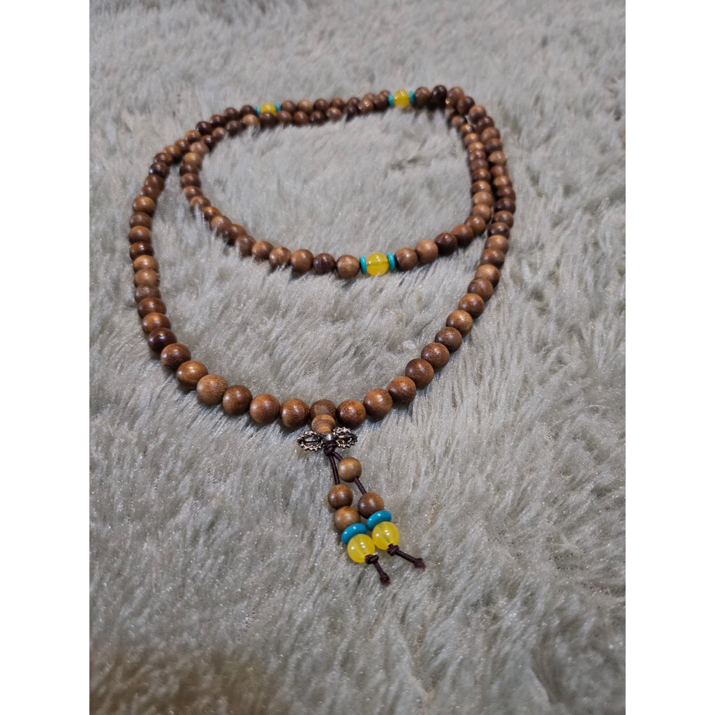 Kalung tasbih Budha 108 Gaya Tibet cendana