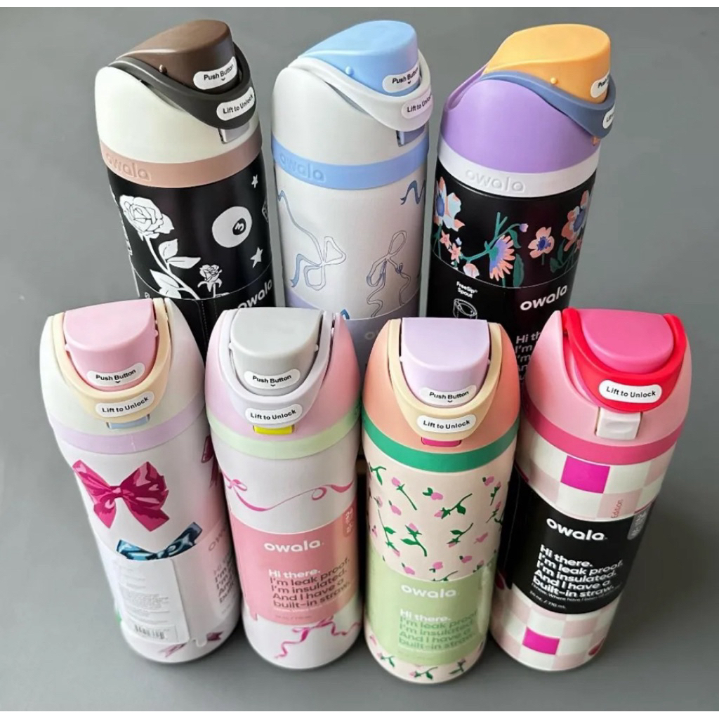 Owala FreeSip 32oz/24oz Insulated Stainless Steel Water Bottle with Locking Push-Button Lid