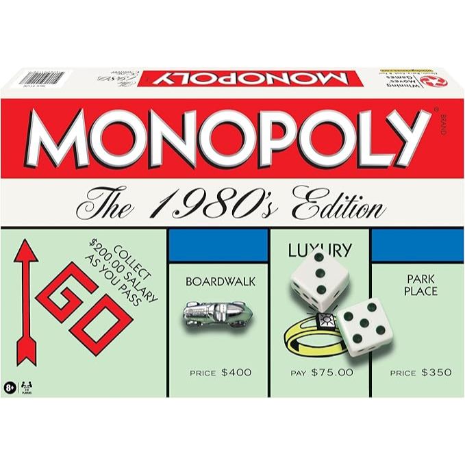 Monopoly The 1980's Edition With Original 1980's Artwork & Components incl. All Classic Tokens,