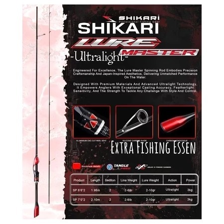 JORAN SHIKARI LURE MASTER 2-6LB, Ultralight Xtreme Solid Carbon
