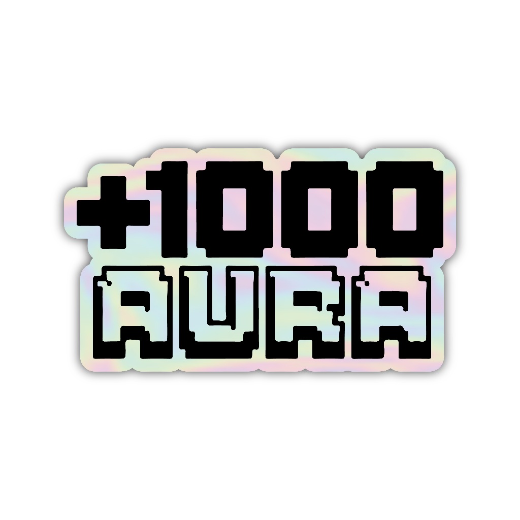 

Z447 sticker +1000 aura aesthetic, stiker hologram satuan