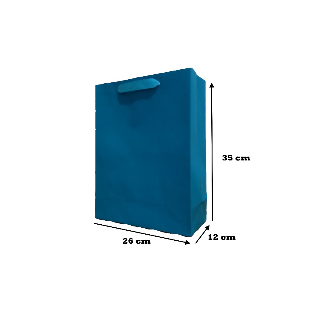 

PaperBag - Warna Hijau Tosca (Bahan Hawai -210 gr ) - 26cm x 12cm x 35cm