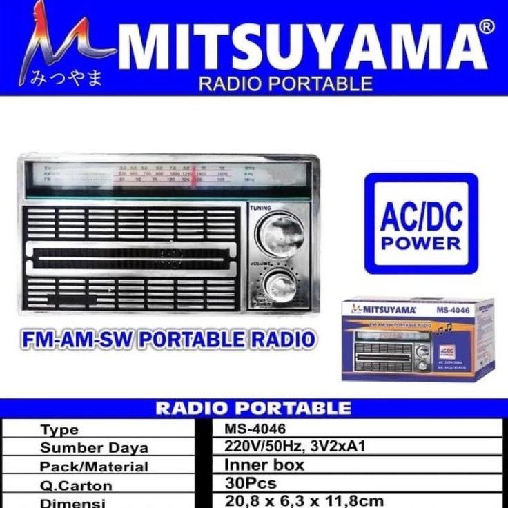 Radio Jadul International FM/AM/SW Mitsuyama MS-4046 | Mitsuyama MS‑4046 Retro FM/AM/SW Radio