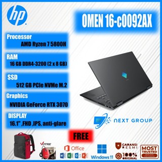 HP Omen 16 C0092AX Ryzen 7 5800H 16GB 512GB RTX3070 16,1" W11+OHS2019