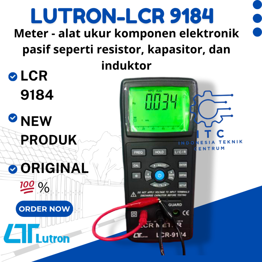 LUTRON LCR-9184 LCR Meter - alat ukur komponen elektronik pasif seperti resistor, kapasitor, dan ind