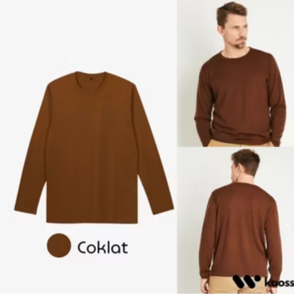 kaos lengan panjang pria- wanita coklat