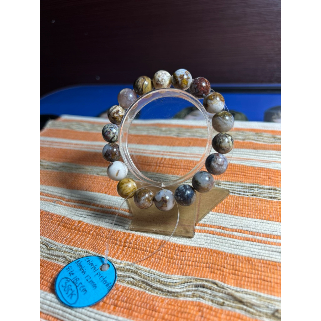 Gelang Colorful Pietersite Namibia 12mm size 18,5mm