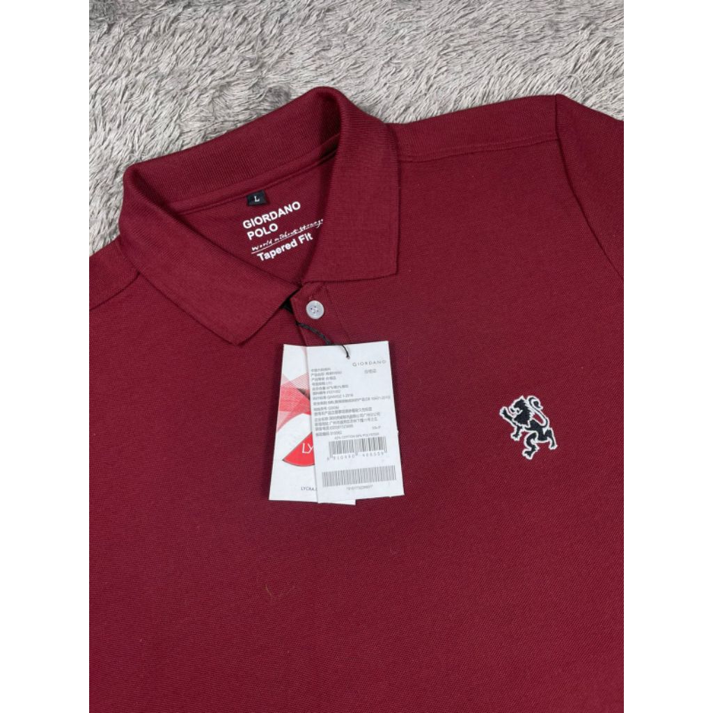 polo Giordano bordir singa mini/kaos kerah Giordano mini terbaru/baju kerah cowok bordir singa mini 