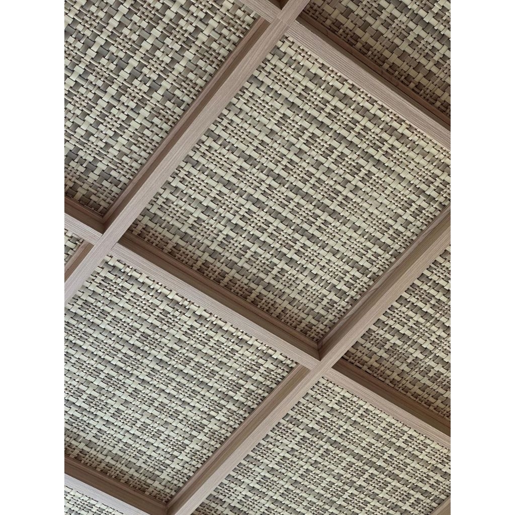 Plafon rotan sintetis anyaman lembaran