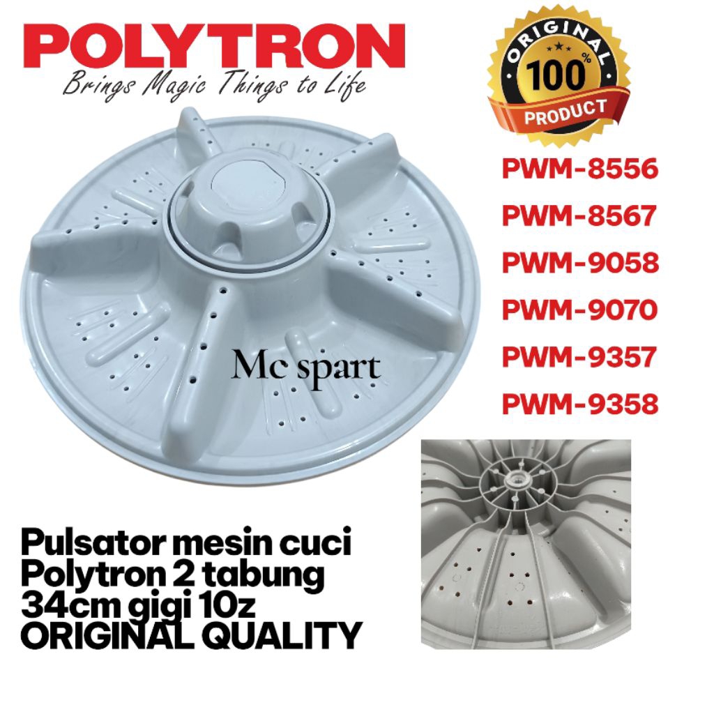ORGINAL=PULSATOR POLYTRON PWM-8556 PWM-8567 PWM-9058 PWM-9070 PWM-9357 PWM-9358 MESIN CUCI POLYTRON 
