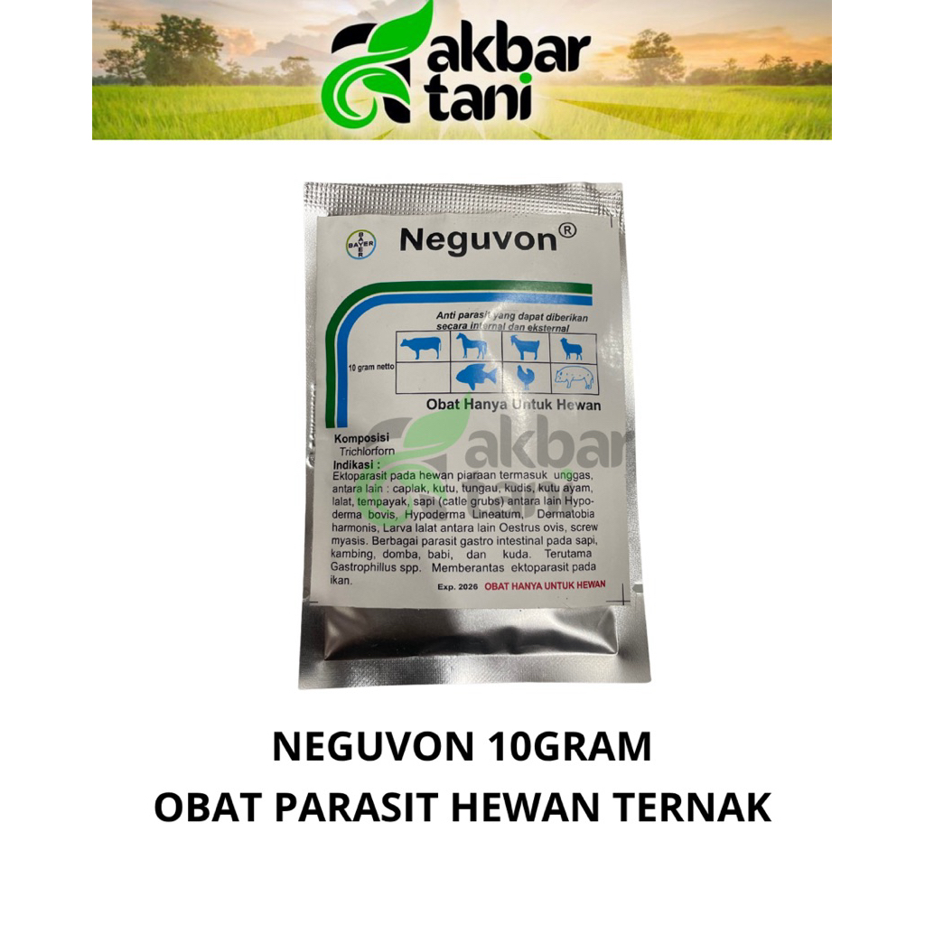 neguvon bayer 10gram obat anti parasit hewan ternak pembasmi parasit sapi newguvon original