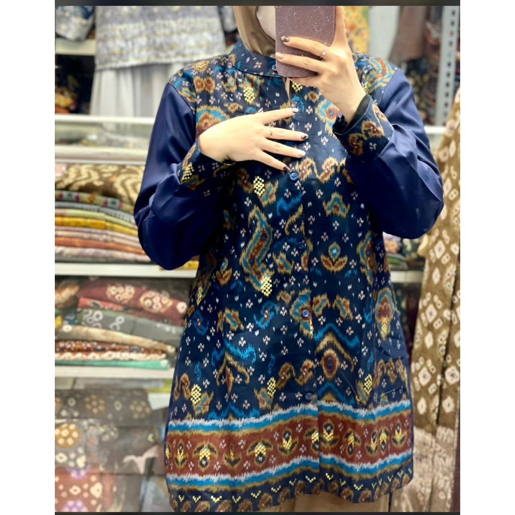 Baju jumputan Palembang baju kerja wanita