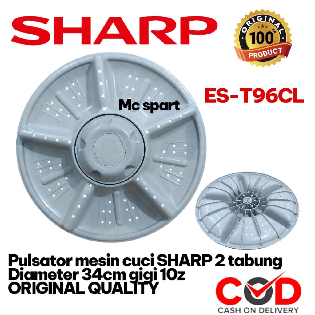 ORIGINAL PULSATOR SHARP ES-T96CL MESIN CUCI SHARP 2 TABUNG DIAMETER 34CM