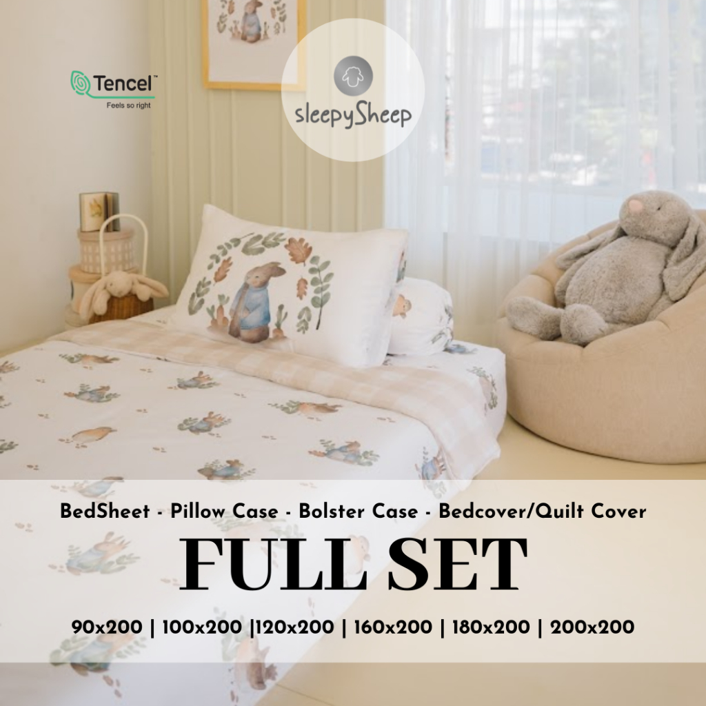 SLEEPYSHEEP Alexa Peter Rabbit Collection Fullset Sprei With Bedcover Quilt Cover Tencel