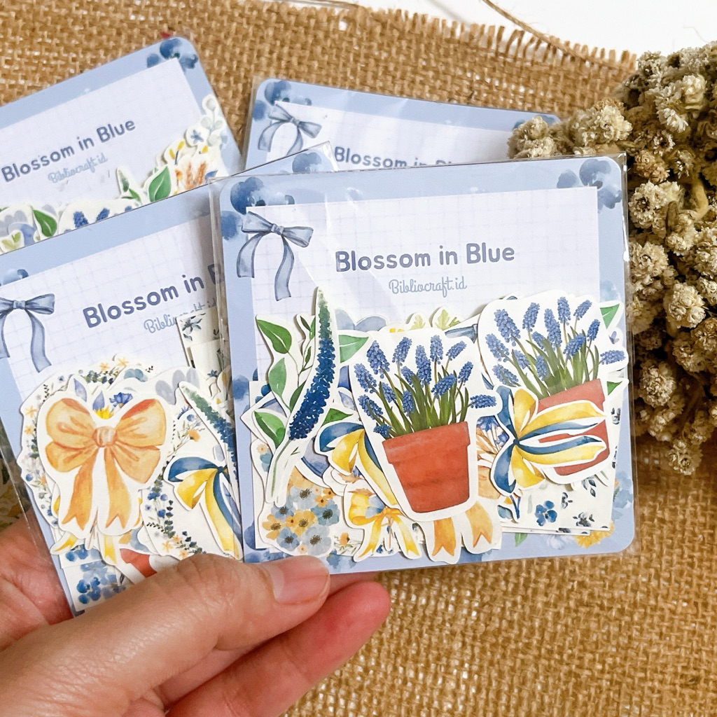 

BLOSSOM IN BLUE Deco Sticker DIY Scrapbook Stiker Jurnal Diary Planner Vinyl