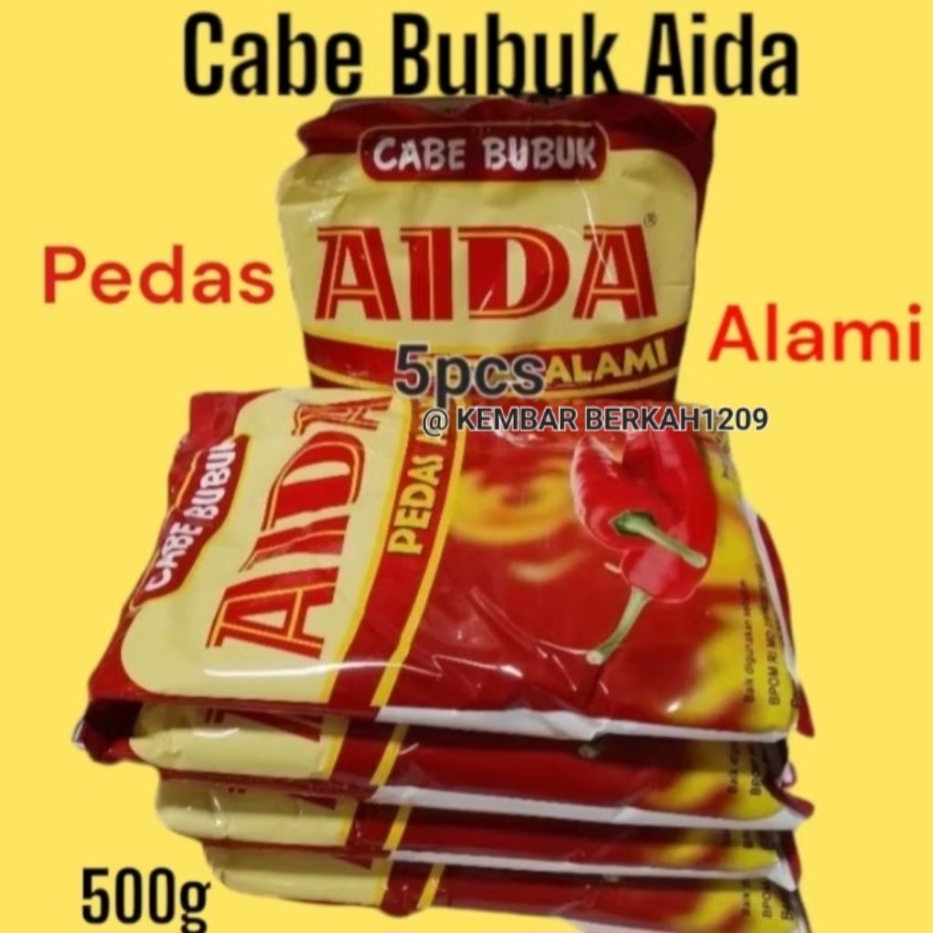 

( 5 pcs ) Cabe Bubuk AIDA 500g / Cabe giling AIDA 500g