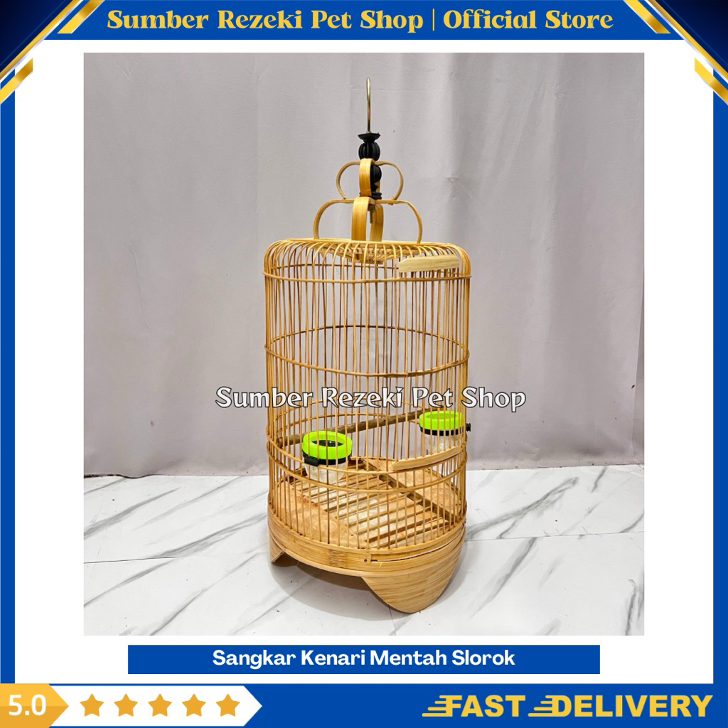Sangkar Burung Kenari Mentah Bulat Slorok Free Cepuk Tangkringan Pleci Ciblek Sogon Burcil