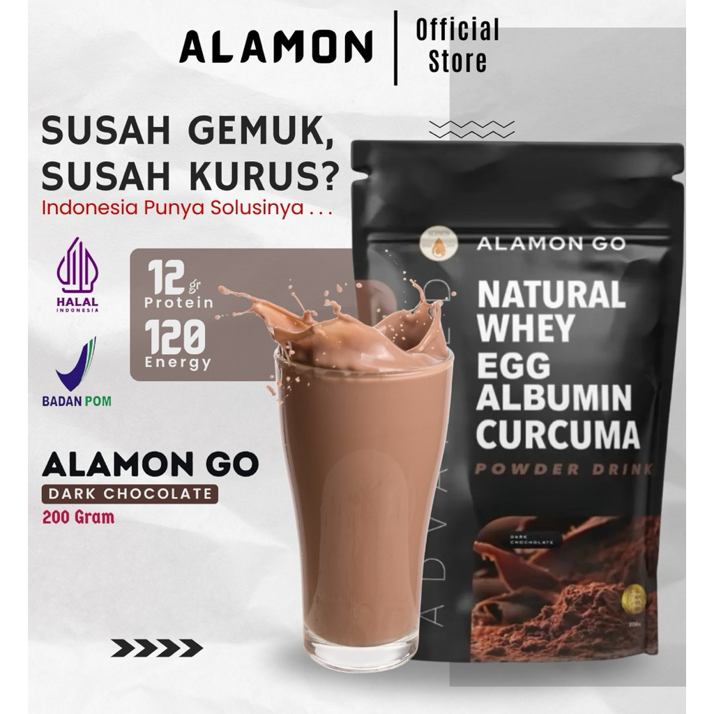 

ALAMON GO Susu Penggemuk dan Penambah Berat Nafsu Makan Jadi Naik Naturar Whey Egg Albumin Curcuma