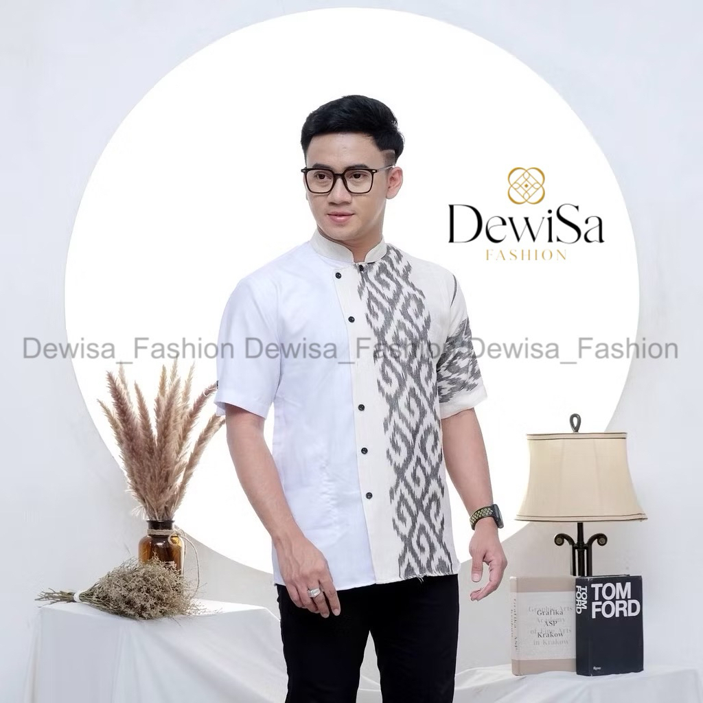 [TENUN ETNIK] Kemeja Tenun Pria Kemeja Etnik Kemeja Pria Lengan Pendek Baju Tenun