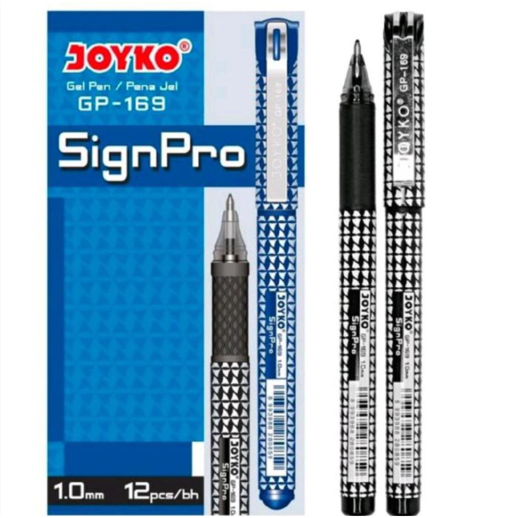 

pulpen joyko signpro GP-169 gellpen 1.0mm pak 12 pcs