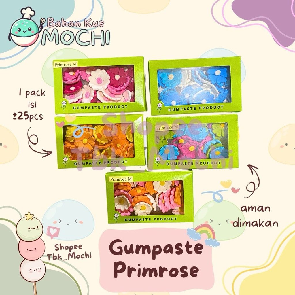 

Gumpaste Bunga Primrose / Gumpaste Bunga / Gumpaste Bunga Besar / Gumpaste Sprinkle Bunga / Hiasan Kue / Sprinkle Bunga