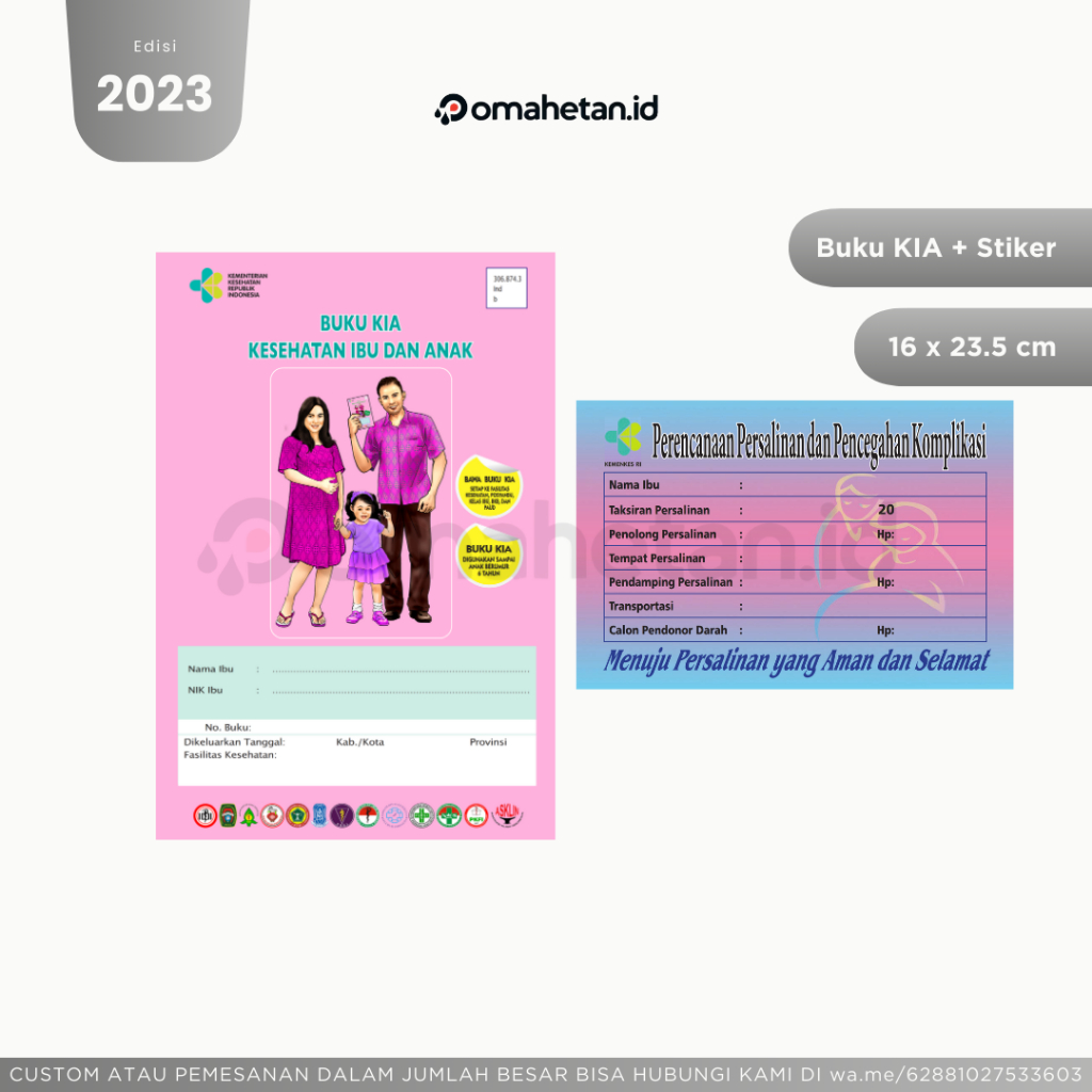 Grosir Buku KIA 2023 Buku Kesehatan Ibu Dan Anak Buku Ibu Hamil Kemenkes 2023 Baru Full Color Buku P