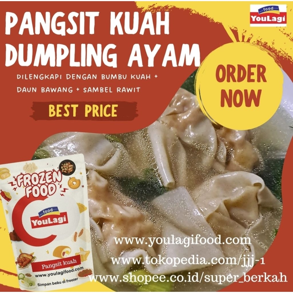 

Pangsit rebus/Pangsit Kuah/Dumpling Ayam/youlagi food